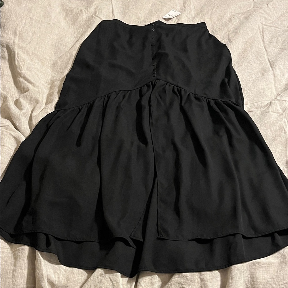 Bobeau Black Mermaid Maxi Skirt w/ Button Detail